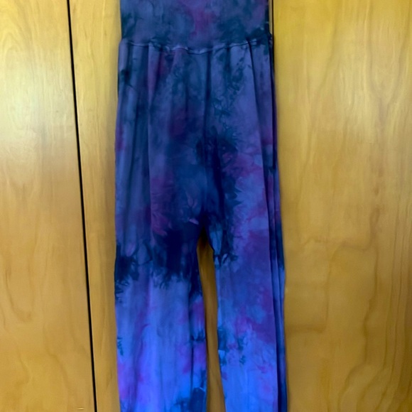 Hand tie-dyed free people good karma wide leg jumpsuit - Picture 4 of 7